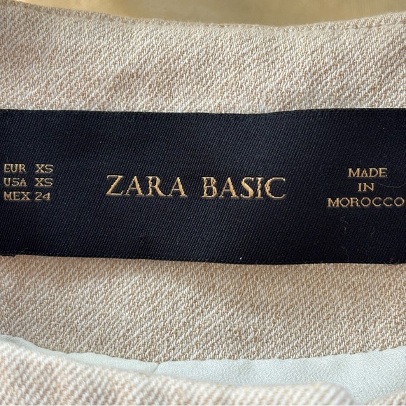 Zara Crinkle Linen Oatmeal Jacket Size XS - Picture 10 of 10